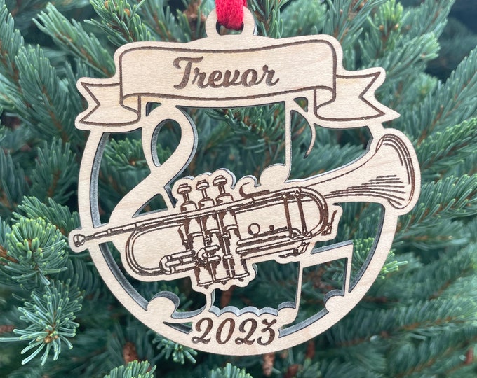 Trumpet 2023 Christmas Ornament | Personalized Trumpet Ornament  | 2023 Christmas