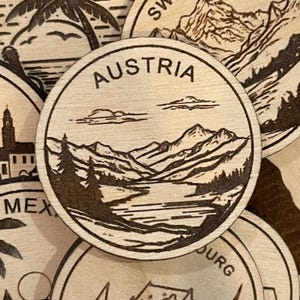 Jeton ou aimant de voyage en Autriche | Jetons de collection pour l'état, la ville, le monument, les parcs nationaux ou le pays du bois | Jeton de suivi de voyage