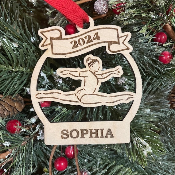 Personalized Dancer Christmas Ornament: Engraved Wood, 2026