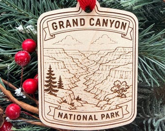 Template National Park Ornament: Engraved Wood Destination Collector Souvenir