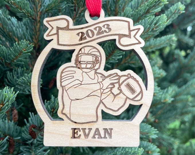 Football Player 2024 Christmas Ornament | Personalized Football Ornament | Football Kicker Team Ornament | 2024 Christmas