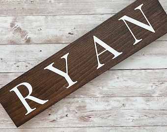 4.5” High Last Name or Town Name Horizontal Wood Sign | Housewarming Gift | Farmhouse Town name Sign | Gallery Wall Décor