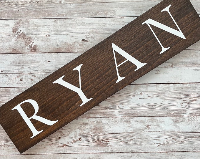4.5” High Last Name or Town Name Horizontal Wood Sign | Housewarming Gift | Farmhouse Town name Sign | Gallery Wall Décor