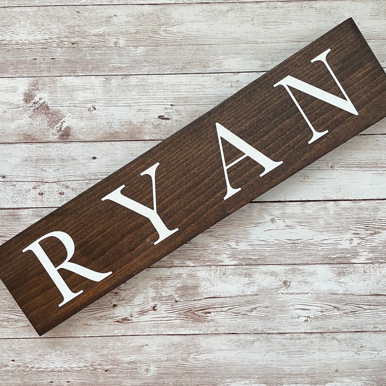 4.5 High Last Name or Town Name Horizontal Wood Sign Housewarming Gift Farmhouse Town name Sign Gallery Wall Décor image 1