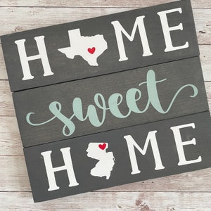 Texas to New Jersey State Sign | Two State Home Sign | New Home Gift idea | Housewarming Gift Idea | 2 State Sign | Moving away gift