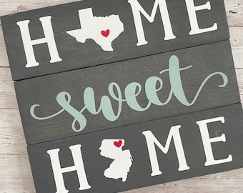 Texas to New Jersey State Sign: New Home Gift