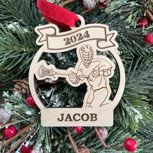 Lacrosse Boy Player 2025 Christmas Ornament | Personalized Lacrosse Ornament | Lacrosse Team Ornament | 2025 Christmas Ornament