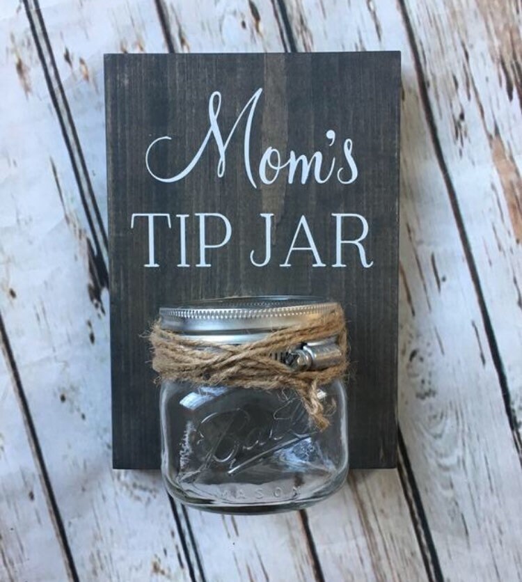 Mom's Tip Jar Laundry Room Tip Jar wood sign with Etsy