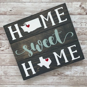 Washington to Texas State Sign | Two State Home Sign | New Home Gift idea | Housewarming Gift Idea | 2 State Sign | Moving away gift