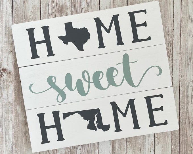 Texas to Maryland State Sign | Two State Home Sign | New Home Gift idea | Housewarming Gift Idea | 2 State Sign | Moving away gift