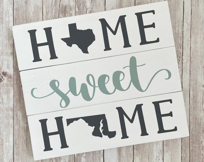 Texas to Maryland State Sign | Two State Home Sign | New Home Gift idea | Housewarming Gift Idea | 2 State Sign | Moving away gift