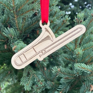 Trombone Instrument Christmas Ornament | Personalized Trombone Ornament  | 2025 Christmas