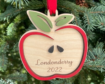 Apple Slice Ornament | Custom Apple Ornament | Family Apple Ornament