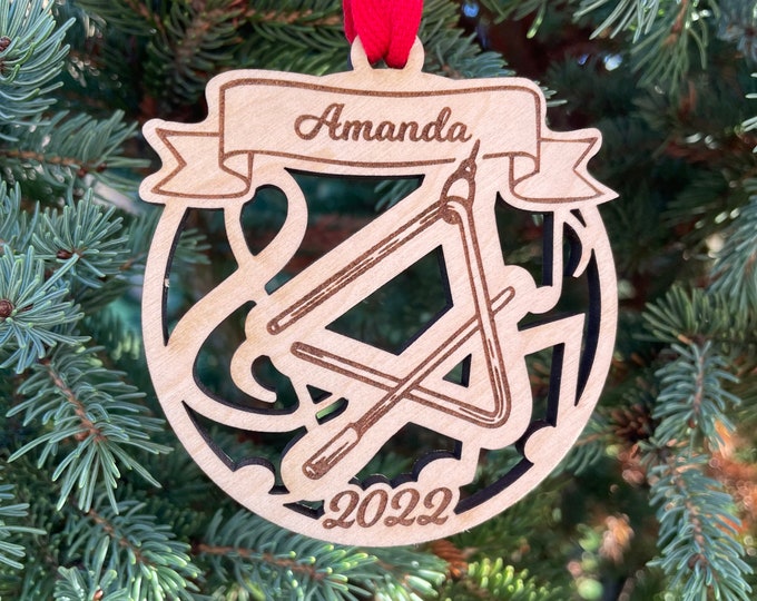 Triangle 2022 Christmas Ornament | Personalized Triangle Instrument Ornament  | 2022 Christmas