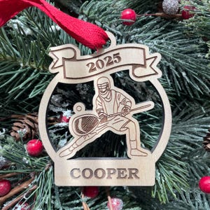 Lacrosse Goalie Player 2025 Christmas Ornament | Personalized Lacrosse Ornament | Lacrosse Team Ornament | 2025 Christmas Ornament