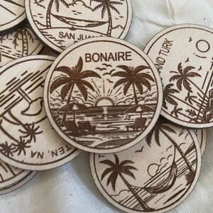 Template Travel Token or Magnet | Wood State, City, Landmark, National Parks, or Country Collector Tokens | Travel Tracking Token
