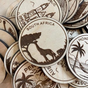 Jeton ou aimant de voyage en Afrique du Sud | Jetons de collection pour l'état, la ville, le monument, les parcs nationaux ou le pays du bois | Jeton de suivi de voyage