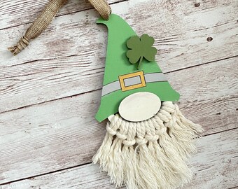 Leprechaun Gnome Shamrock Ornament | Cute St. Patrick’s Day Decoration | Irish Christmas Gnome Ornament