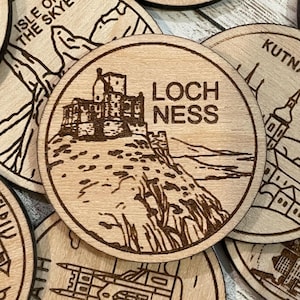 Jeton ou aimant de voyage sur le Loch Ness | Jetons de collection pour l'état, la ville, le monument, les parcs nationaux ou le pays du bois | Jeton de suivi de voyage