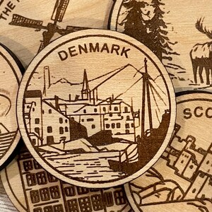Jeton de voyage ou aimant pour le Danemark | Jetons de collection pour l'état, la ville, le monument, les parcs nationaux ou le pays du bois | Jeton de suivi de voyage