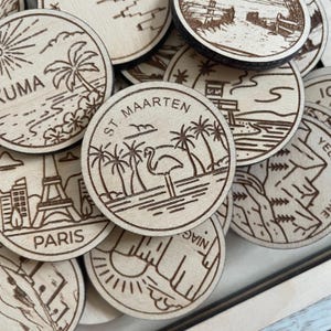 Jeton de voyage ou aimant | Jetons de collection pour l'état, la ville, le monument, les parcs nationaux ou le pays du bois | Jeton de suivi de voyage