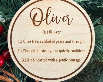 Oliver Name Definition Ornament or Sign or Magnet | Name Meaning Gift | 2026 Baby Shower Gift | Name Meaning Ornament | Baby Shower Gift Tag