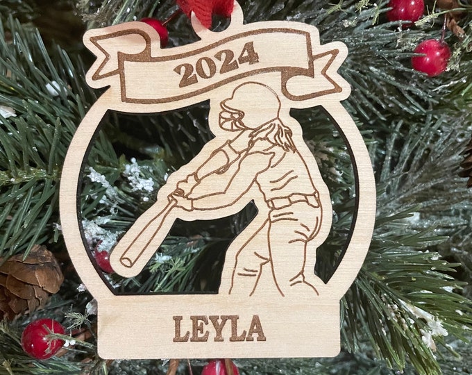 Softball Player Christmas Ornament | Personalized Softball Ornament  | 2025 Softball Player Christmas Gift