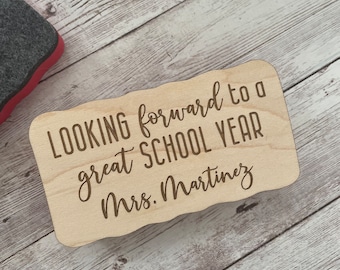 Personalized Teacher Eraser: Engraved Wood White Board Gift