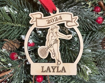 Tennis Girl Player 2025 Christmas Ornament | Personalized Tennis Ornament | Tennis Team Ornament | 2025 Christmas