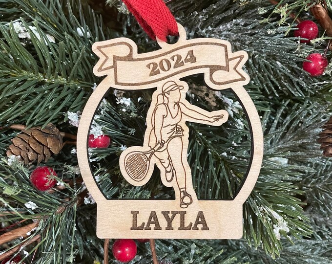 Tennis Girl Player 2025 Christmas Ornament | Personalized Tennis Ornament | Tennis Team Ornament | 2025 Christmas