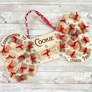 Personalized Dog Santa Treat Countdown to Santa Paws Dog Advent Calendar Custom Santa Paws Puppy Bone Treat Holder Bild 3