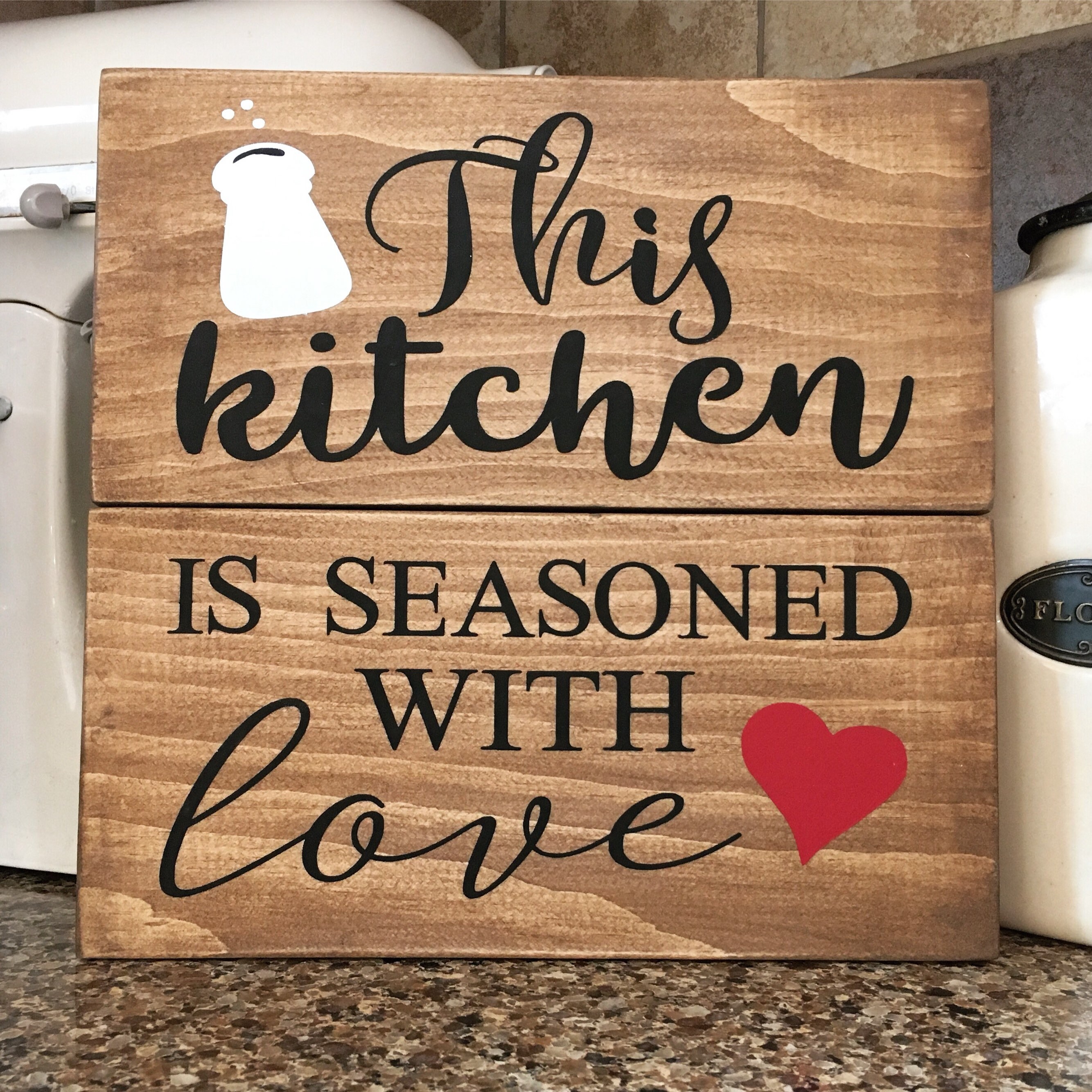 Seasoned with Love Wood Sign Kitchen Love Sign Country Etsy