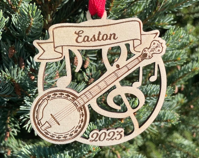 Banjo 2024 Christmas Ornament | Personalized Banjo Instrument Ornament  | 2024 Christmas