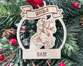 Horseback Boy Rider 2026 Horse-riding Christmas Ornament | Personalized Horserider Ornament  | 2025 Christmas