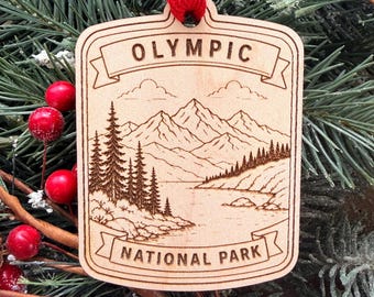 Template National Park Ornament: Engraved Wood Destination Collector Souvenir