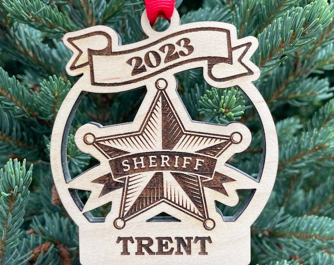 2024 Sheriff Christmas Ornament | Personalized Sheriff Ornament | 2024 Christmas | Sheriff Badge Ornament