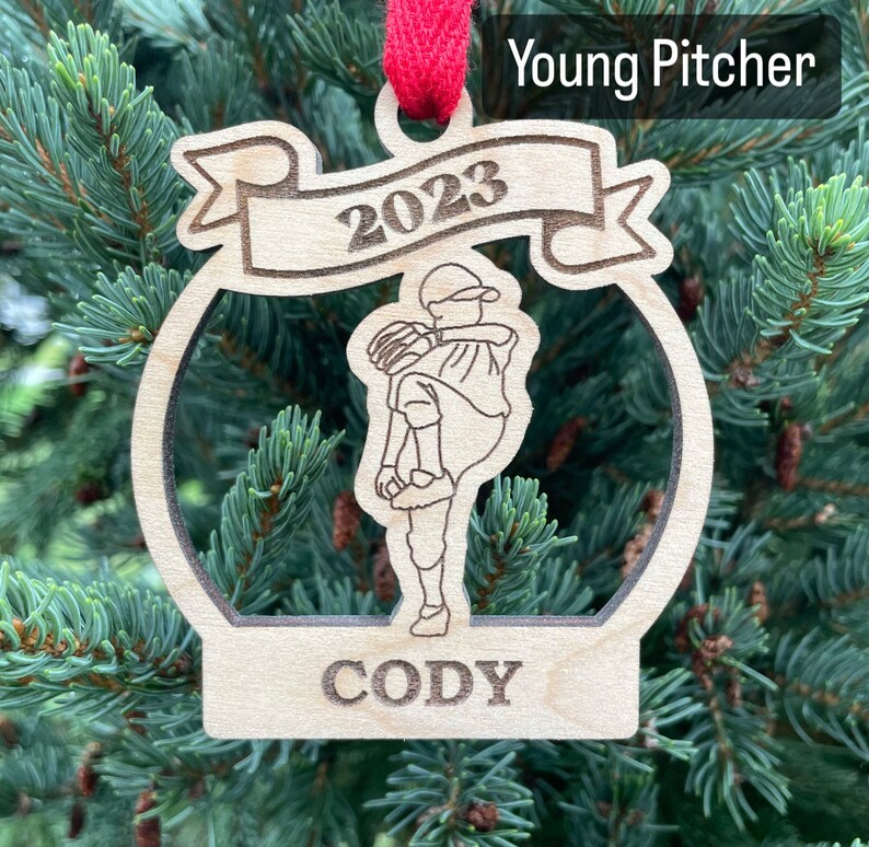 Baseball Pitcher 2024 Christmas Ornament Baseball Player Christmas Ornament Personalized Baseball Ornament 2024 Christmas Youth Pitcher