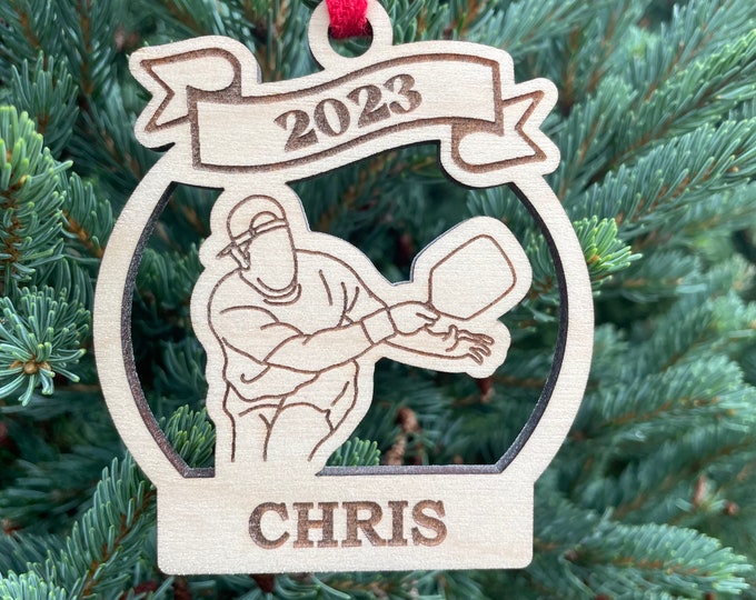 Pickle Ball Boy 2024 Pickle Ball Christmas Ornament | Personalized Pickle Ball Player  Ornament  | 2024 Christmas