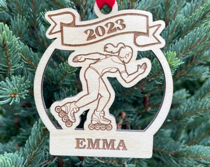 Rollerskating or Rollerblading 2024 Christmas Ornament | Personalized Roller Skater Ornament | 2024 Christmas Roller Blader