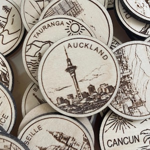Jeton ou aimant de voyage d'Auckland | Jetons de collection pour l'état, la ville, le monument, les parcs nationaux ou le pays du bois | Jeton de suivi de voyage