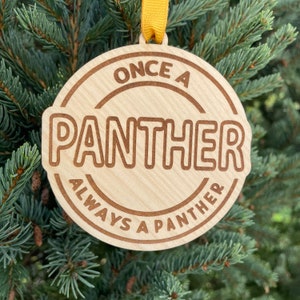 Eens een panter, altijd een panterschoolornament | Ornament schoolmascotte | Ornament teamgeest panter | Aangepast schoolornament
