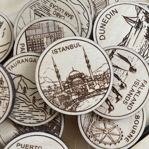 Jeton ou aimant de voyage d'Istanbul | Jetons de collection pour l'état, la ville, le monument, les parcs nationaux ou le pays du bois | Jeton de suivi de voyage