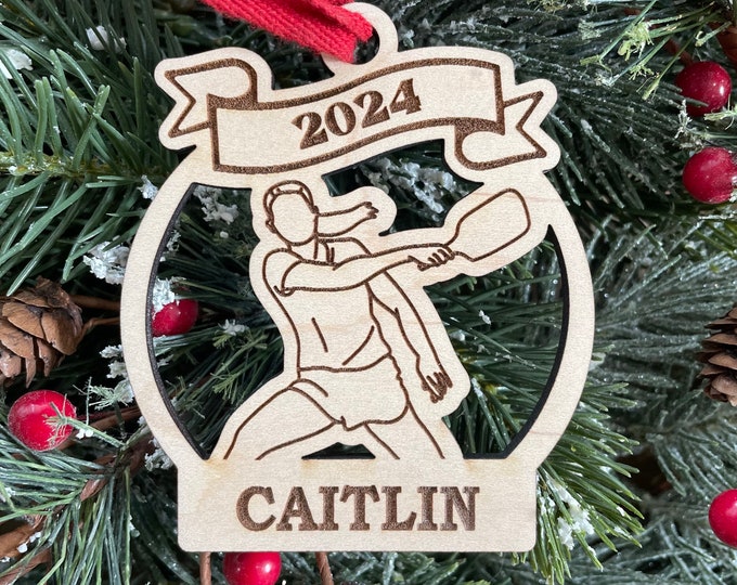 Pickleball Girl 2025 Pickle Ball Christmas Ornament | Personalized Pickleball Player  Ornament  | 2025 Christmas