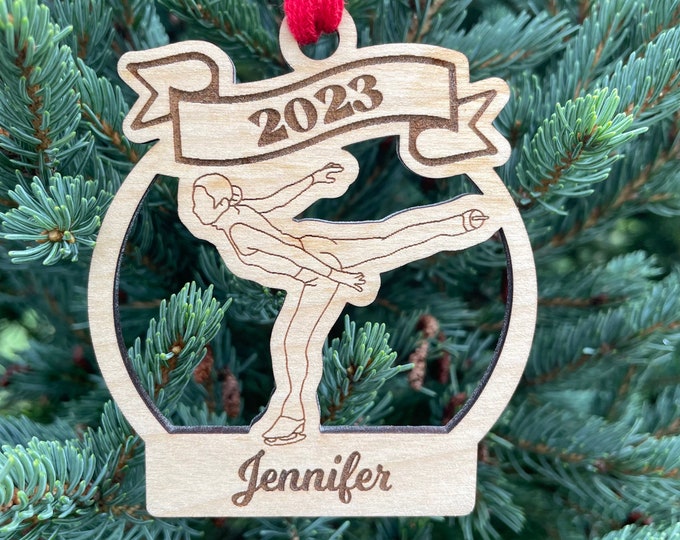 Ice Skating 2024 Ornament | Ice Skater Christmas Ornament | Personalized Skate Ornament  | 2024 Christmas