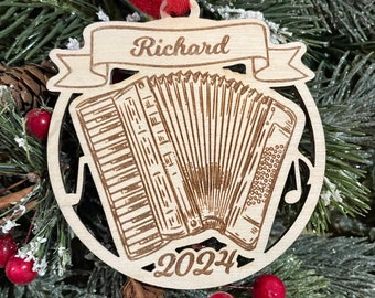 Accordion 2026 Christmas Ornament | Personalized Accordion Instrument Ornament  | 2025 Christmas
