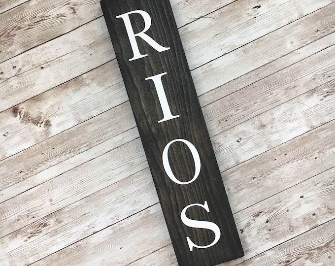 Custom Vertical Word Sign | Custom gallery wall sign | Housewarming Gift Idea | Thin Vertical Sign | Vertical Name Sign