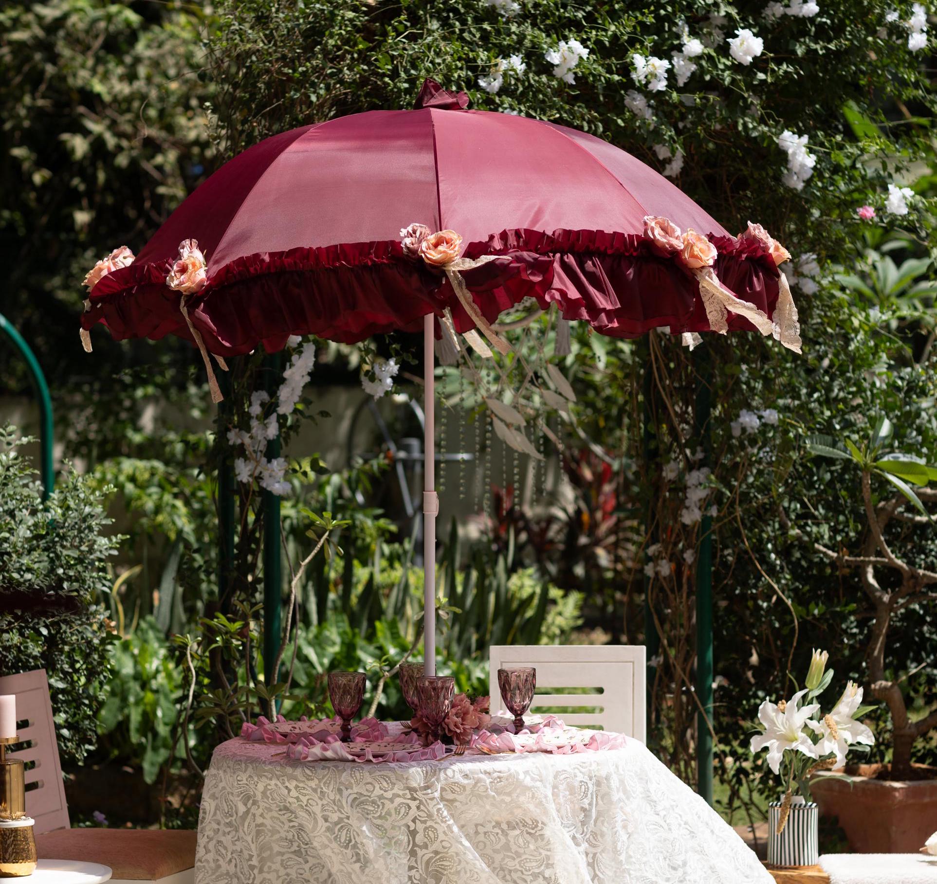 Amazon.com: Dntum Red Patio Parasol, Classic Oil Paper