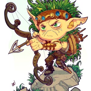 TOO MANY BONES Ghillie Chibi 8.5x11&quot; Print