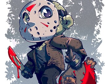Chibi Jason Voorhees 8.5x11" Print
