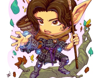 TOO MANY BONES Gale Chibi 8.5x11" Print